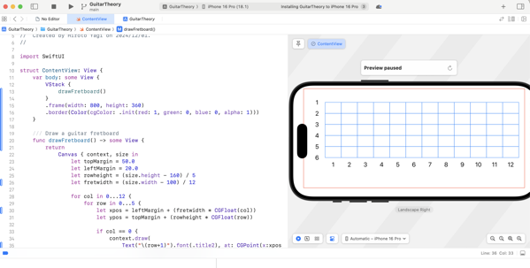 Xcode preview.